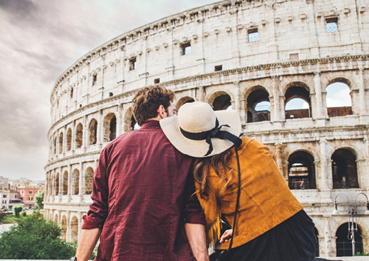 Couple of tourist on vacation in Rome